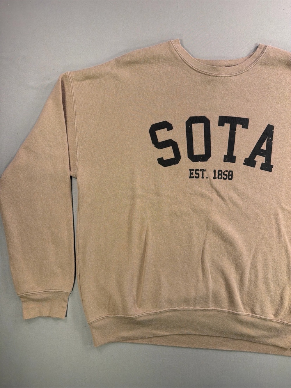 Sota Crewneck Oversized Sweatshirt in Beige - Relaxed Everyday Pullover - Picture 2 of 14